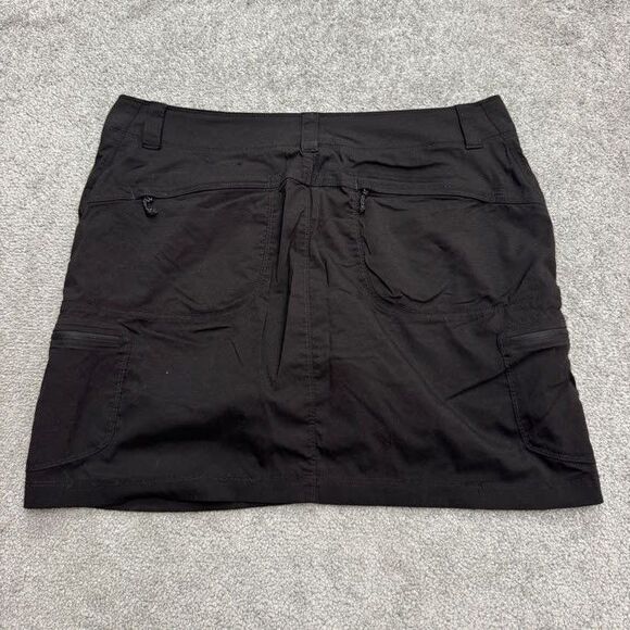 L.L. Bean Cargo Mini Skort Skirt Womens 14 Regular Black Nylon Outdoor Camping - Picture 2 of 16